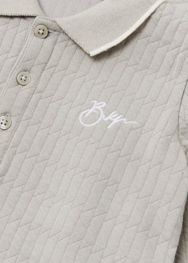 Boys Grey Quilted Polo Shirt & Shorts Set (9mths-6yrs)