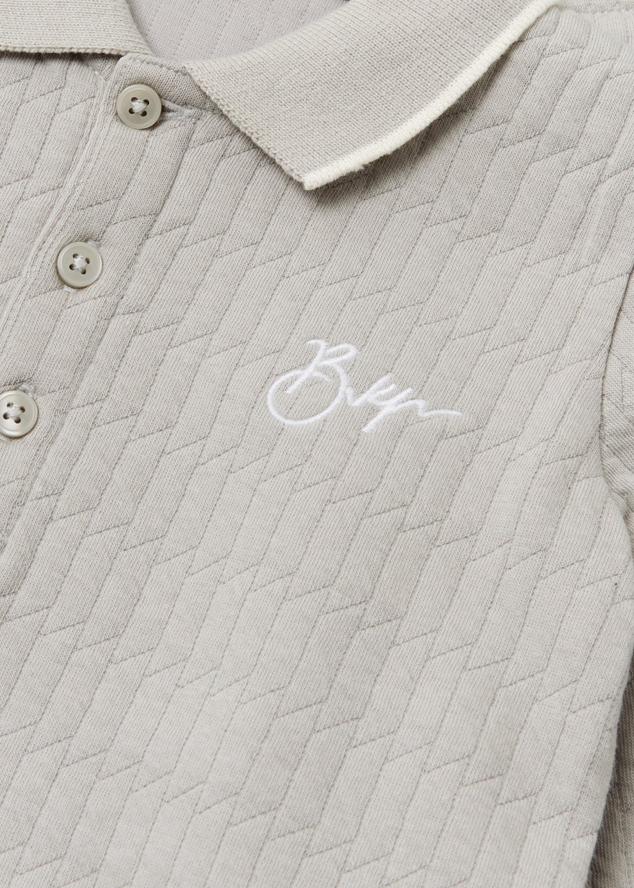 Boys Grey Quilted Polo Shirt & Shorts Set (9mths-6yrs)