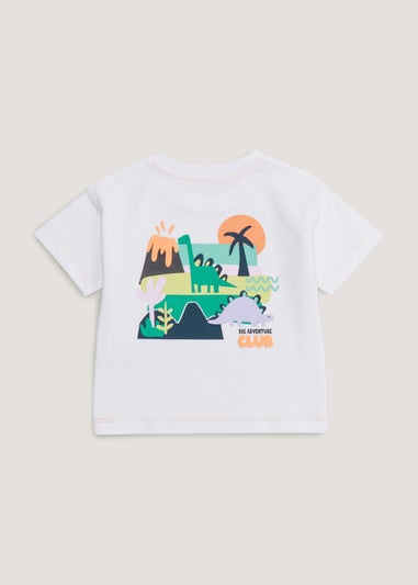 Boys White Dinosaur T-Shirt (9mths-6yrs)