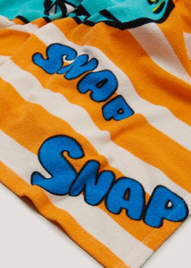 Boys Orange Crocodile Hooded Beach Towel Poncho (9mths-6yrs)