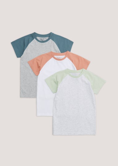 Boys 3 Pack Raglan T-Shirts (4-13yrs)