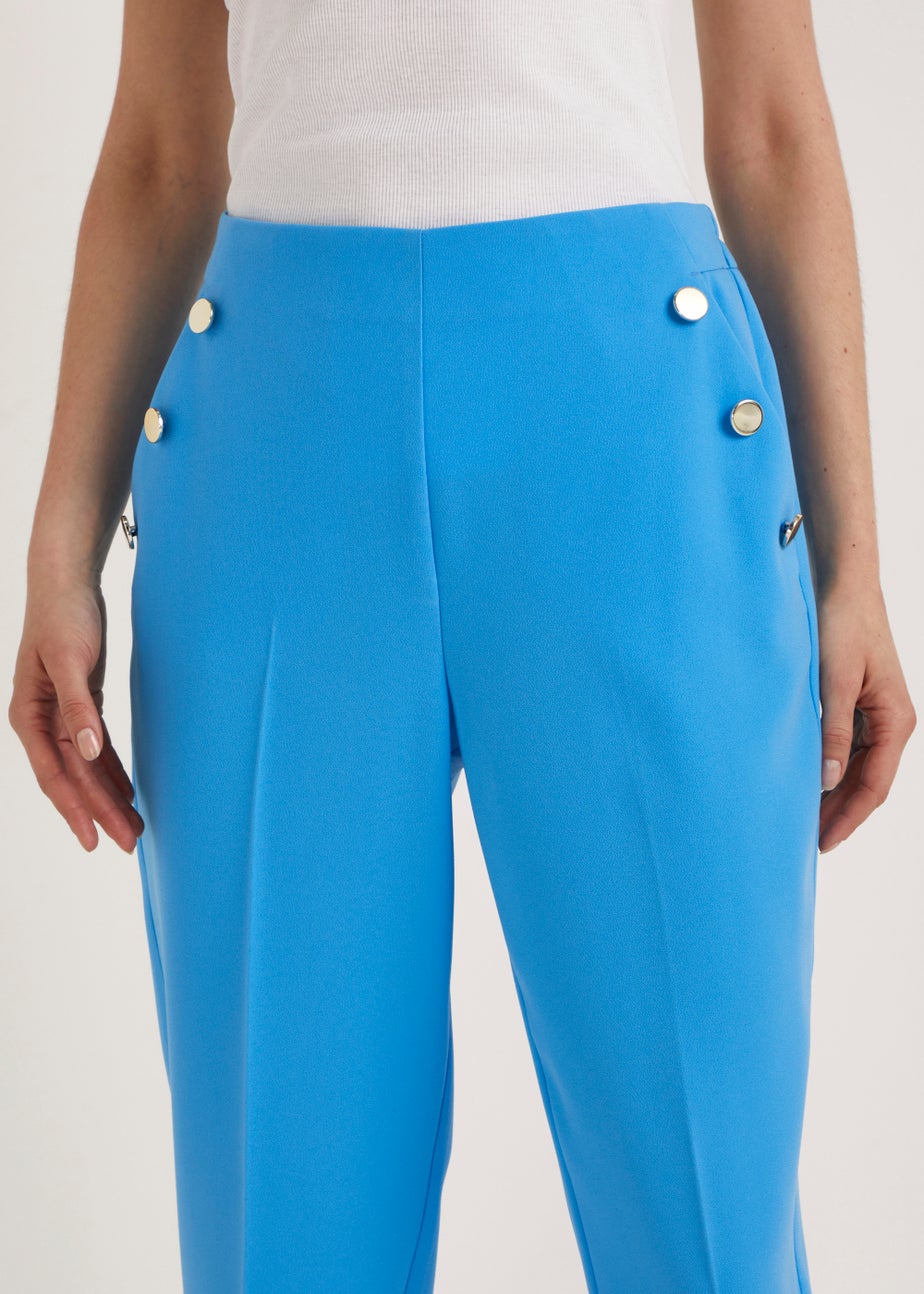 Be Beau Blue Crepe Trousers