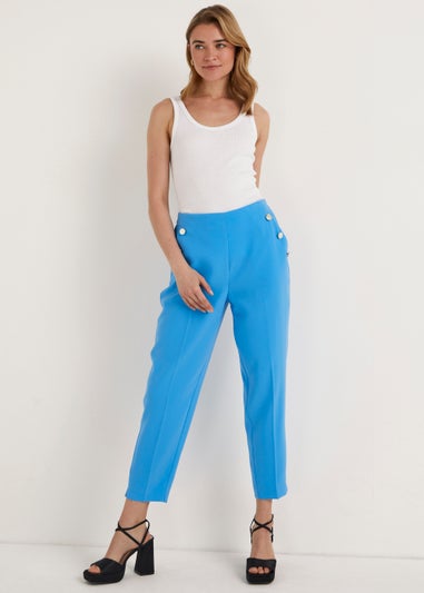Be Beau Blue Crepe Trousers