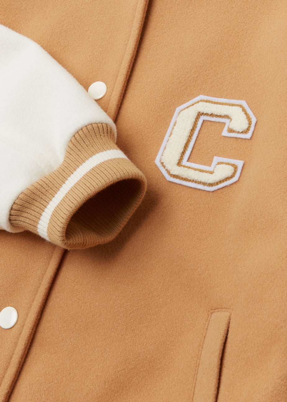 Girls Candy Couture Cream Varsity Jacket (9-16yrs)