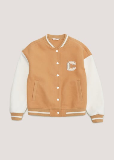 Girls Candy Couture Cream Varsity Jacket (9-16yrs)