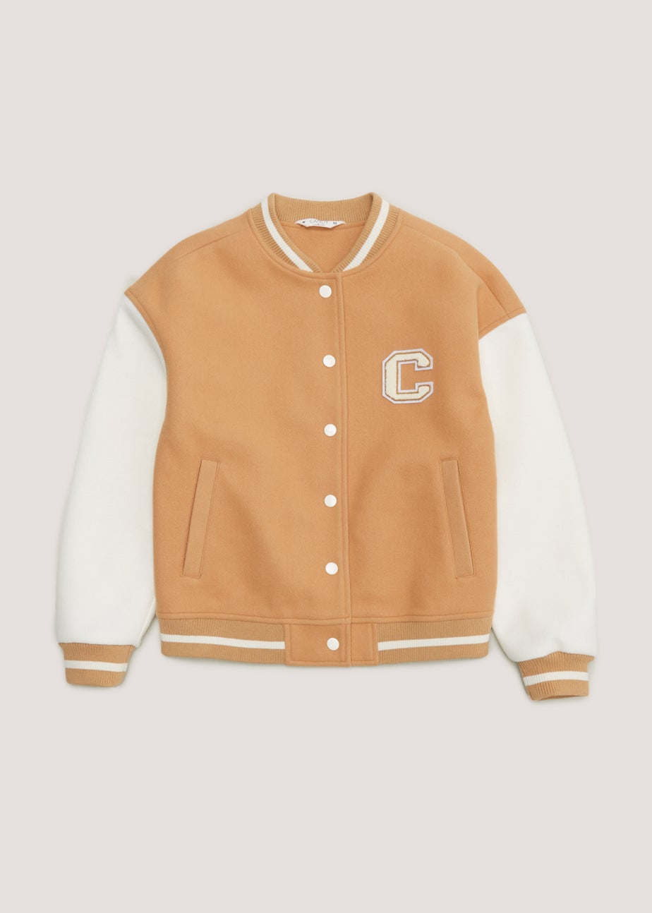 Girls Candy Couture Cream Varsity Jacket (9-16yrs)