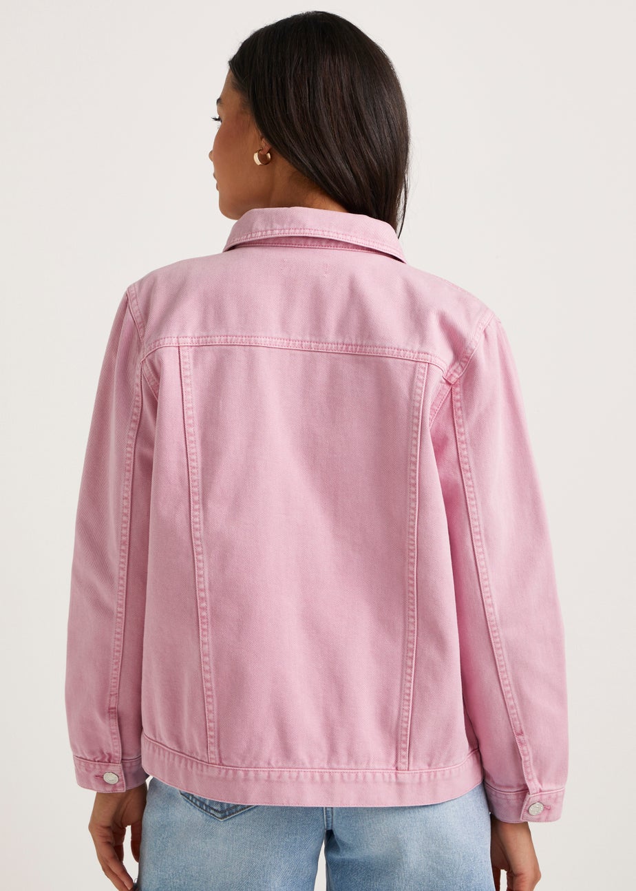 Pink Oversized Denim Jacket
