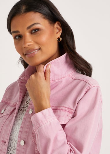 Pink Oversized Denim Jacket