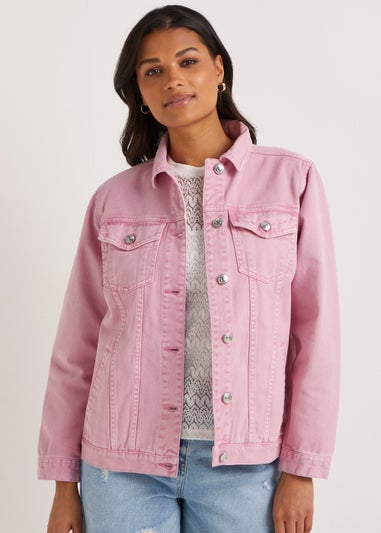Pink Oversized Denim Jacket