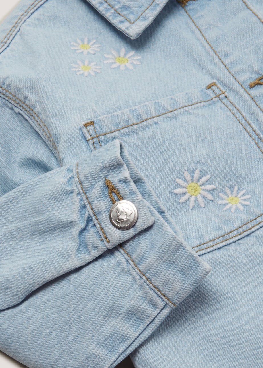 Girls Light Wash Embroidered Denim Shirt (9mths-6yrs)