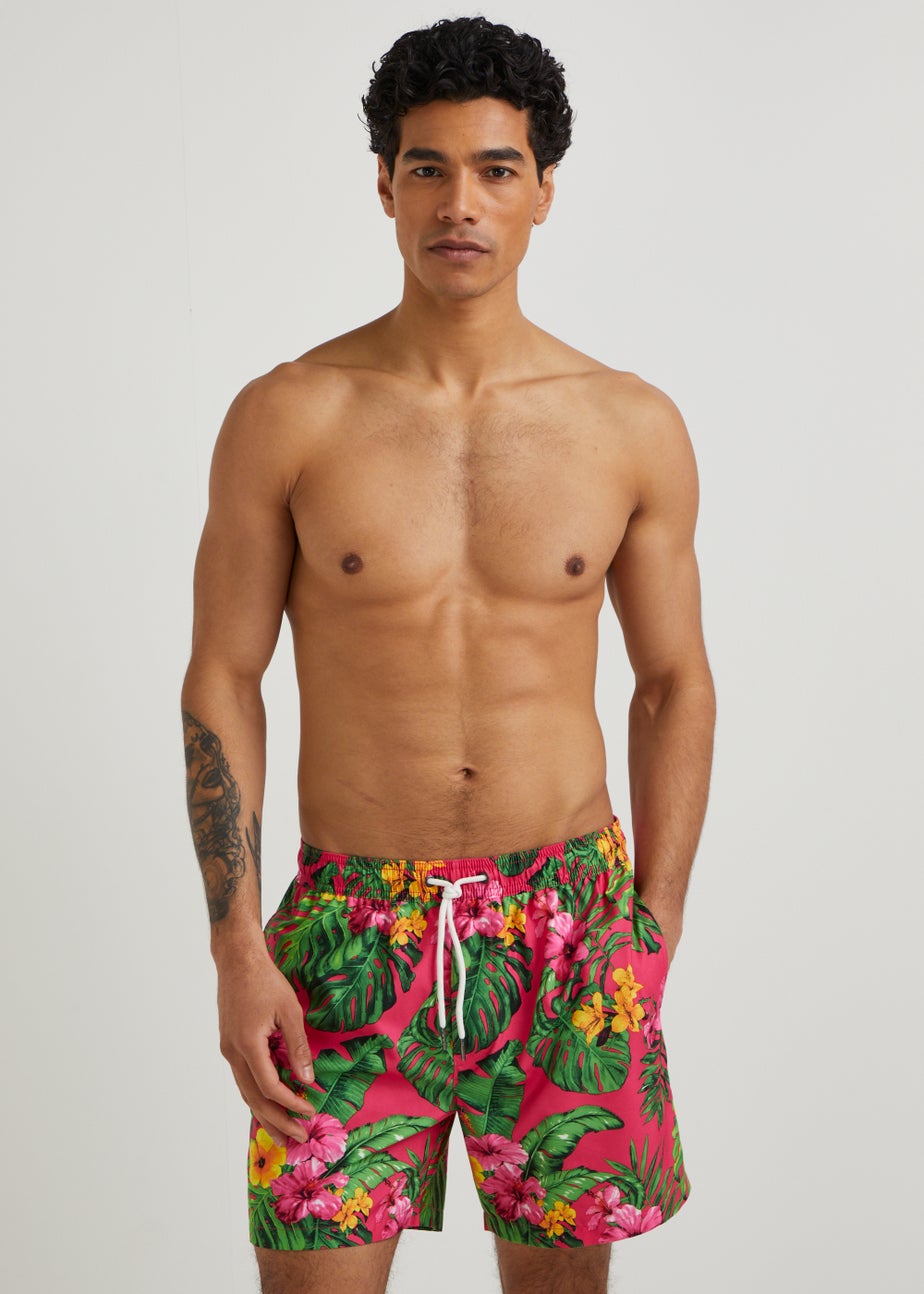 Pink Floral Swim Shorts