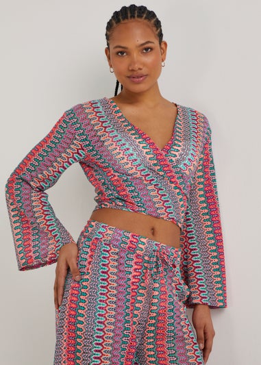 Be Beau Zigzag Knitted Crop Top