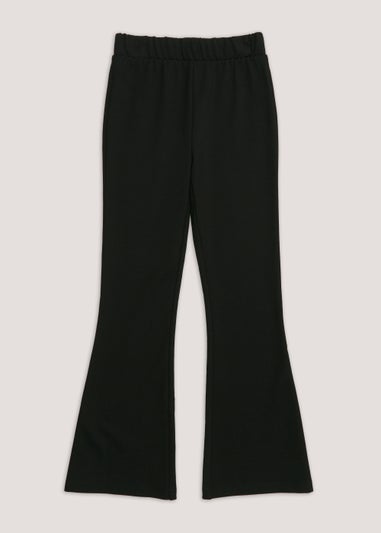Girls Black Stretch Flared School Trousers (8-16yrs)