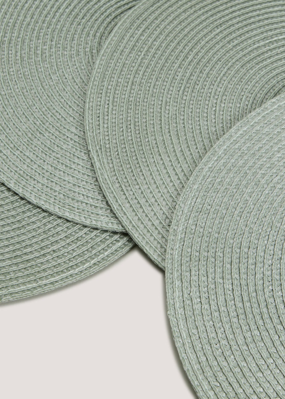 4 Pack Iceberg Green Woven Placemats