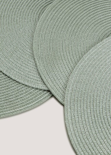4 Pack Iceberg Green Woven Placemats
