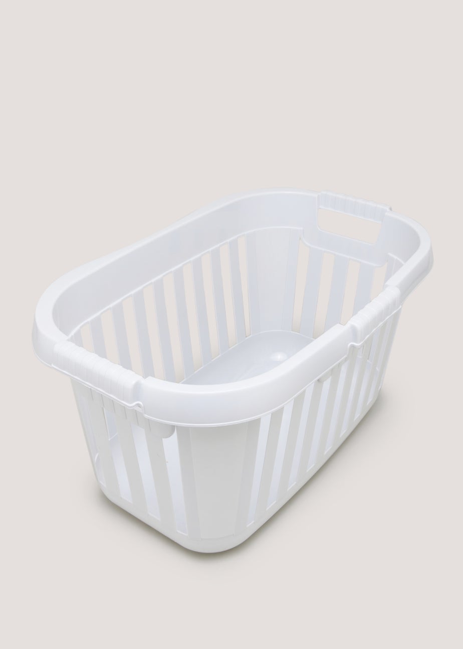Grey Plastic Laundry Basket (31.5cm x 59cm x 35cm)