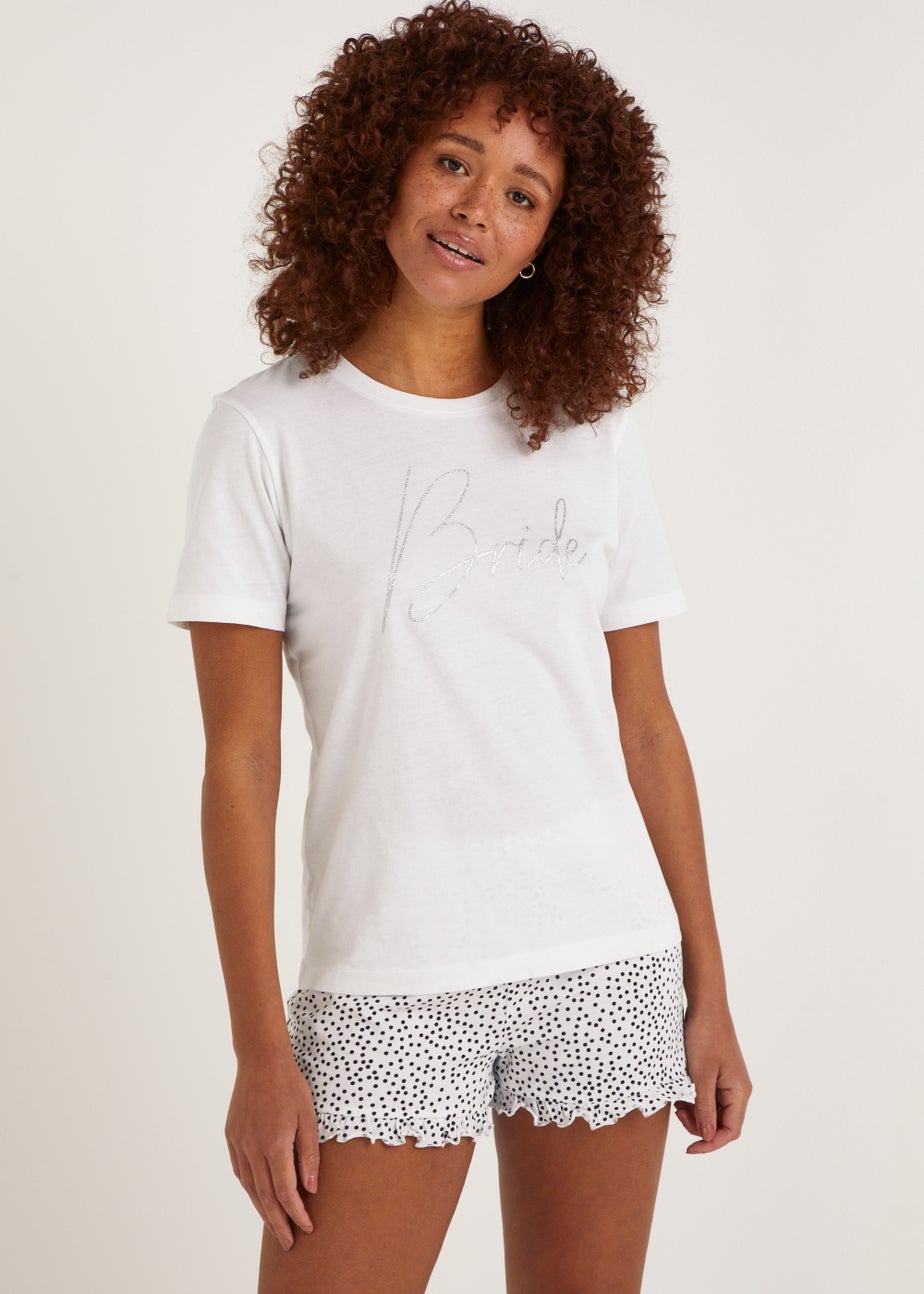 White & Black Bride Pyjama Set