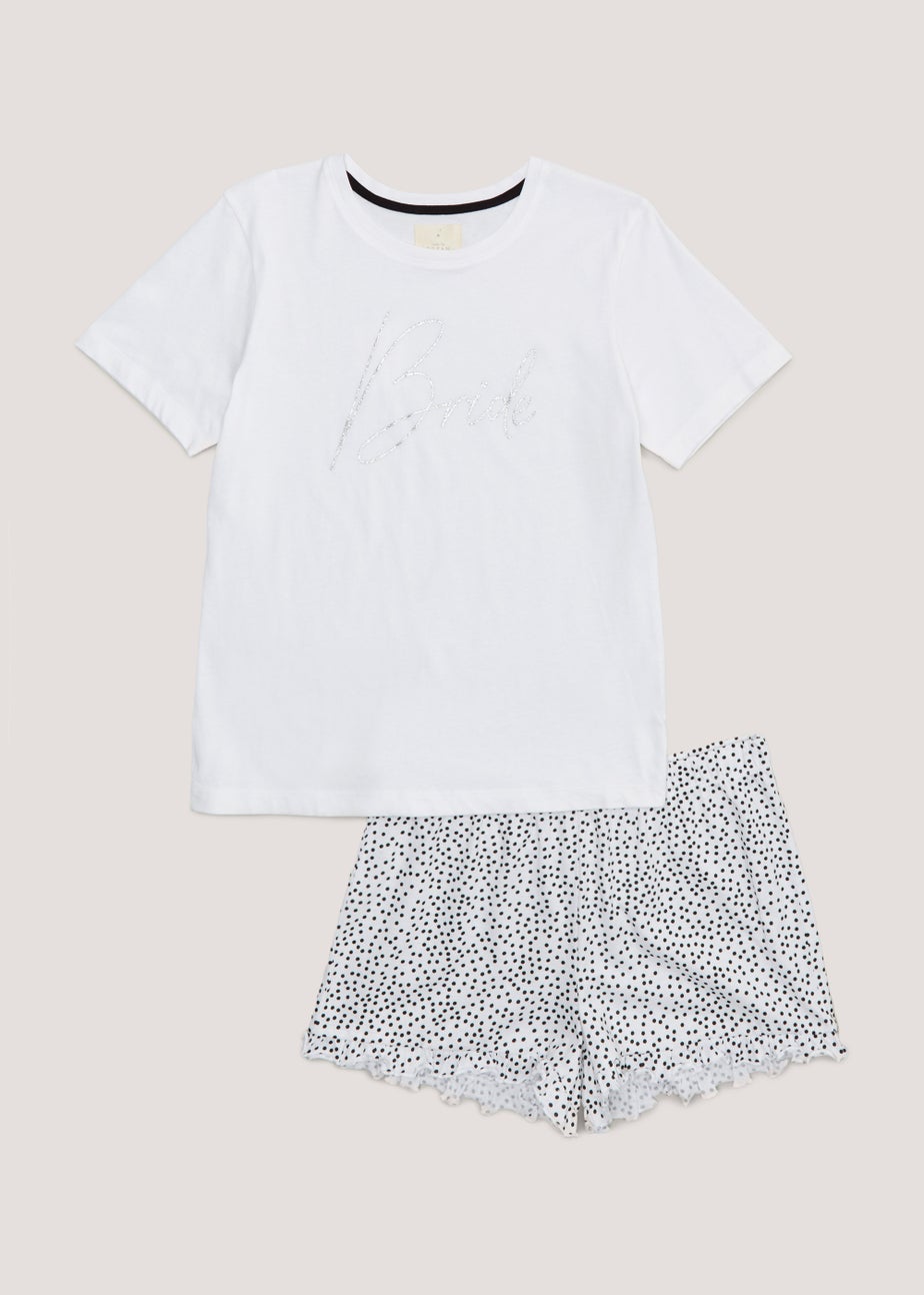 White & Black Bride Pyjama Set