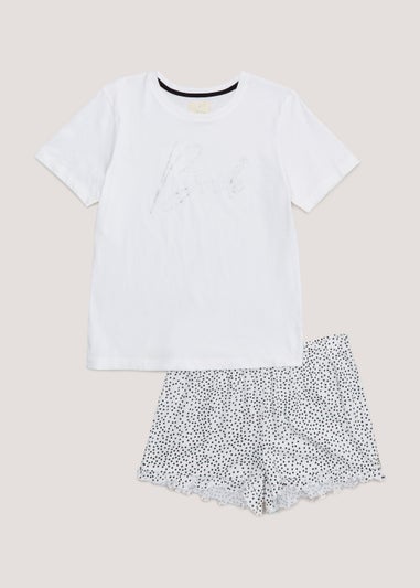 White & Black Bride Pyjama Set