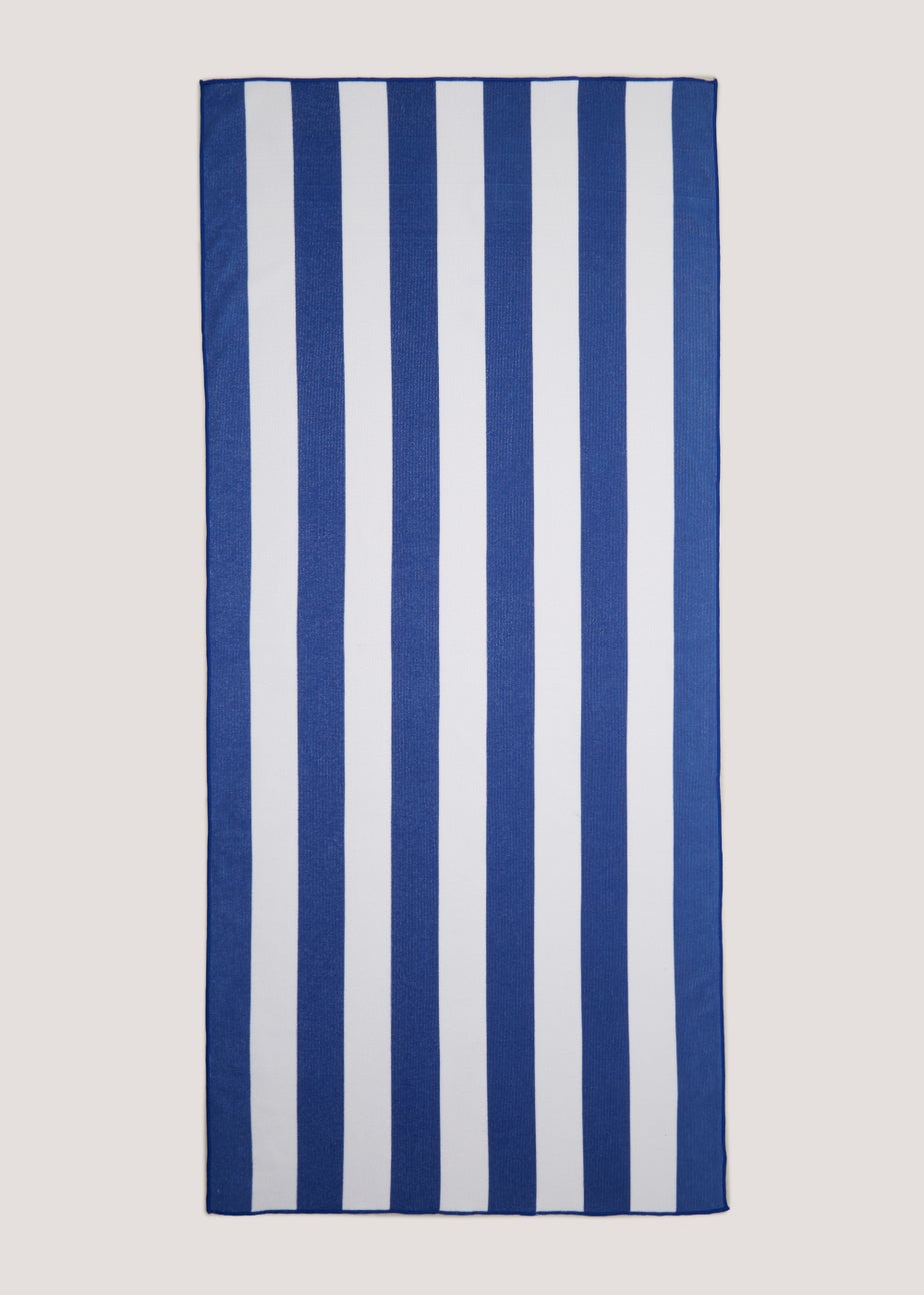 Blue Stripe Microfibre Beach Towel (150cm x 70cm)