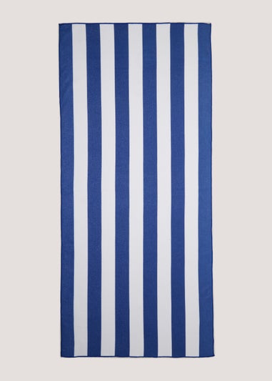 Blue Stripe Microfibre Beach Towel (150cm x 70cm)