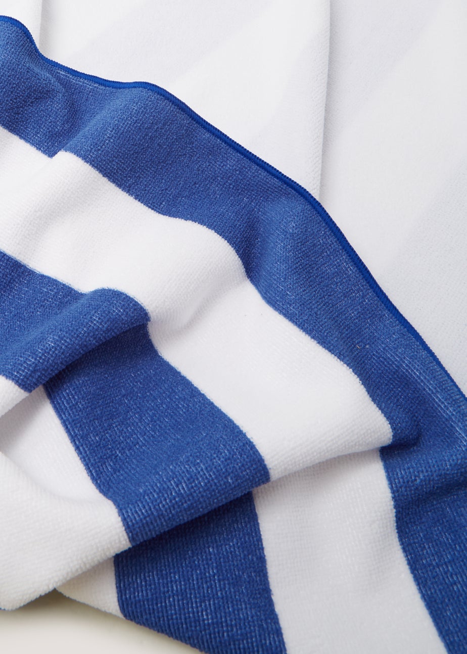 Blue Stripe Microfibre Beach Towel (150cm x 70cm)