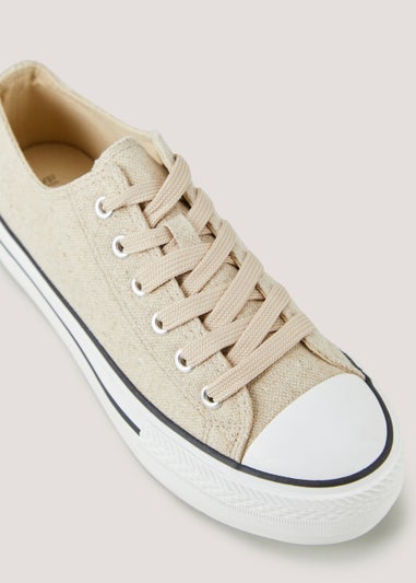 Natural Platform Canvas Shoes