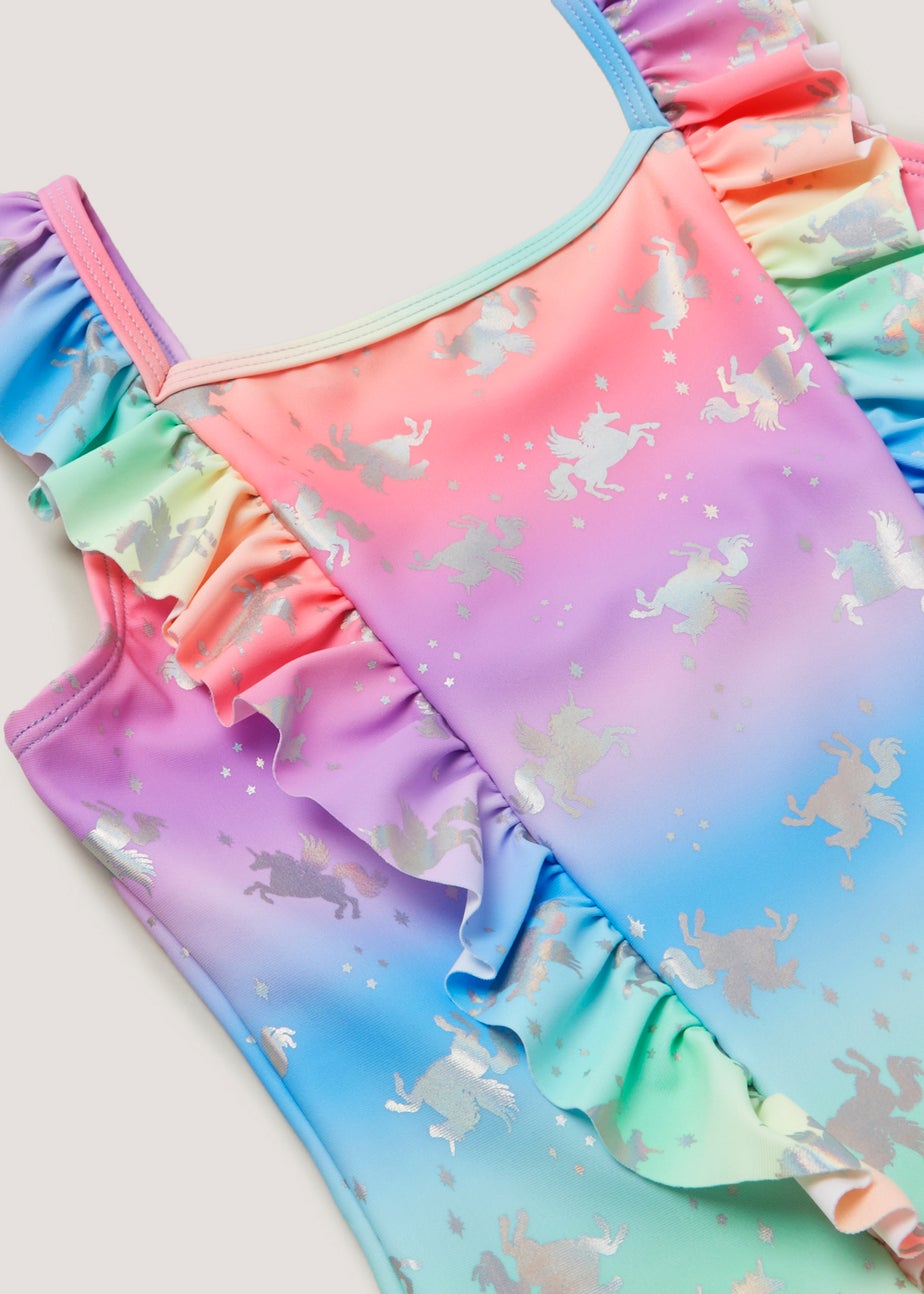 Girls Rainbow Unicorn Costume (4-13yrs)