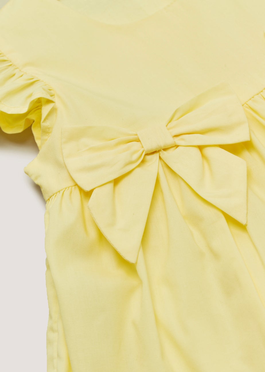 Baby Lemon Bow Occasion Dress & Knickers Set (Newborn-18mths)