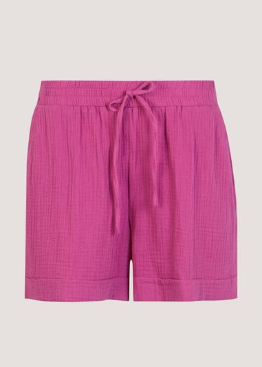 Pink Double Cloth Shorts