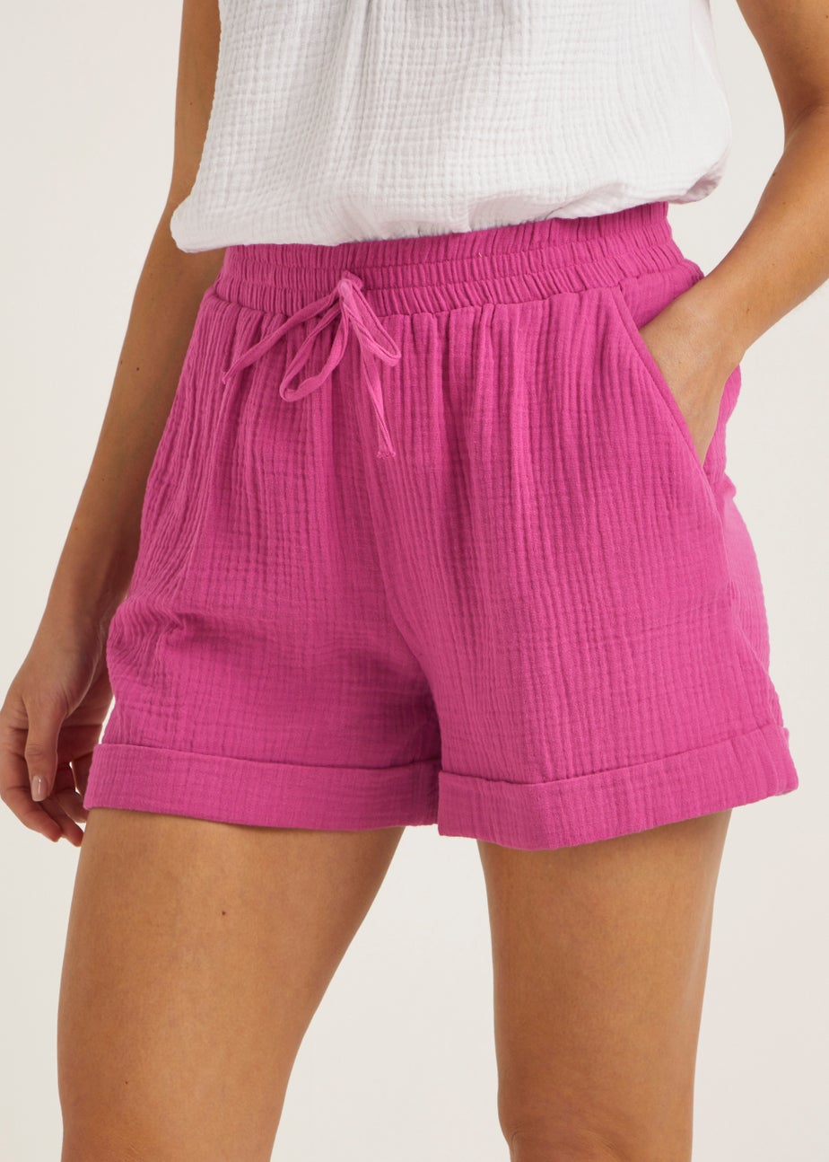 Pink Double Cloth Shorts