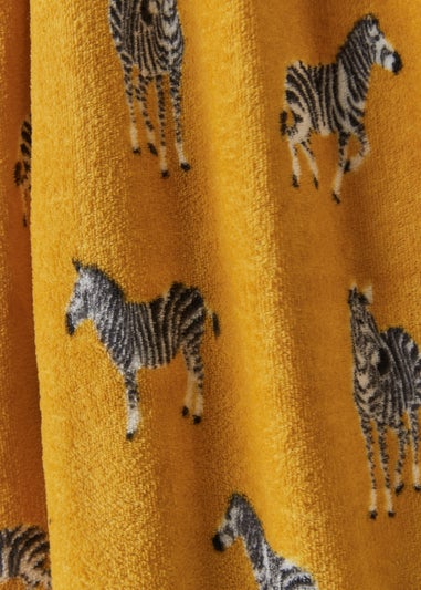 Yellow Zebra Print Throw (130cm x 150cm)