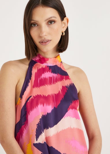 Et Vous Pink Tie Dye High Apex Co-Ord Top