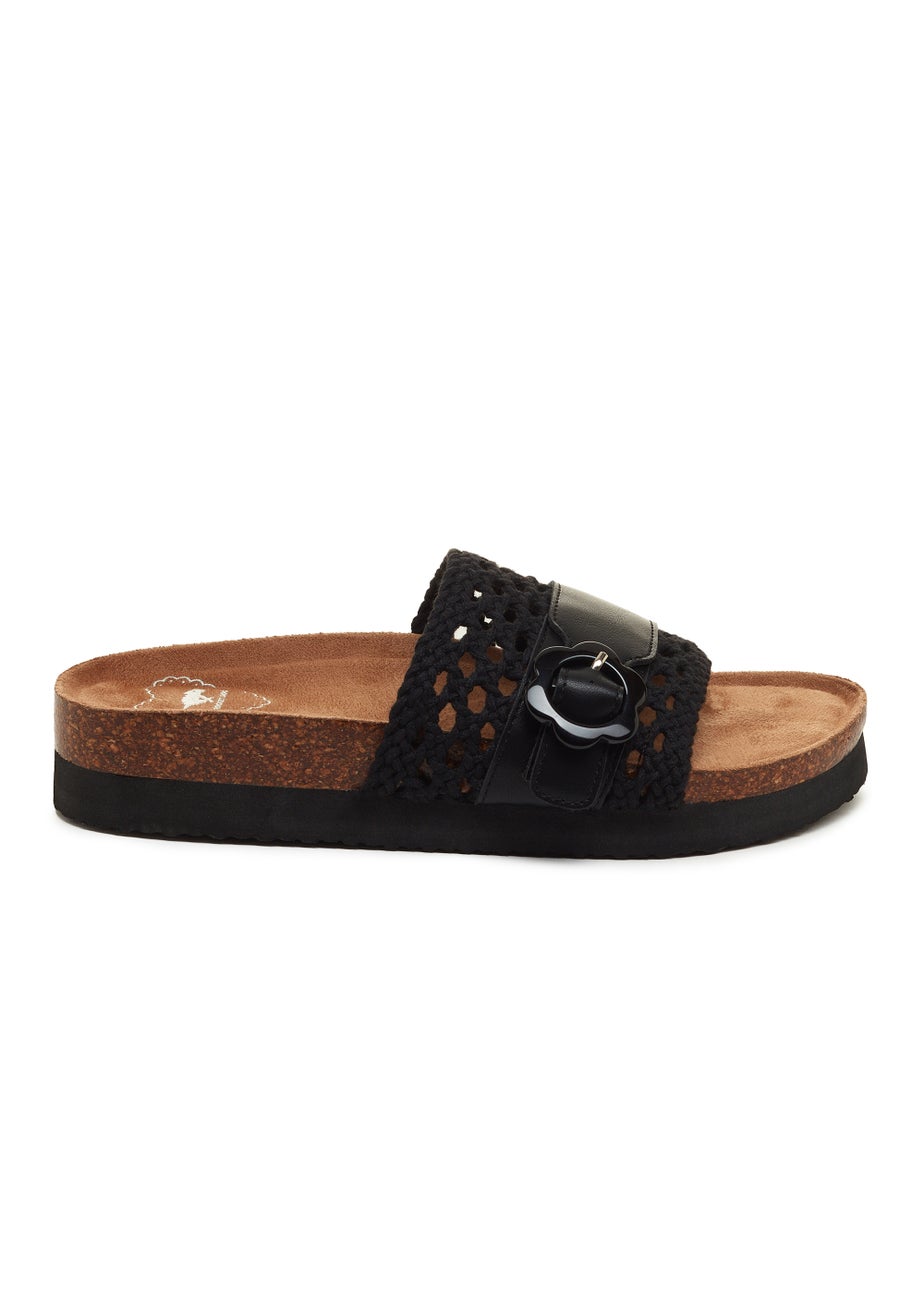 Rocket Dog Alma Black Cord Sliders