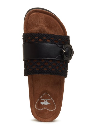 Rocket Dog Alma Black Cord Sliders