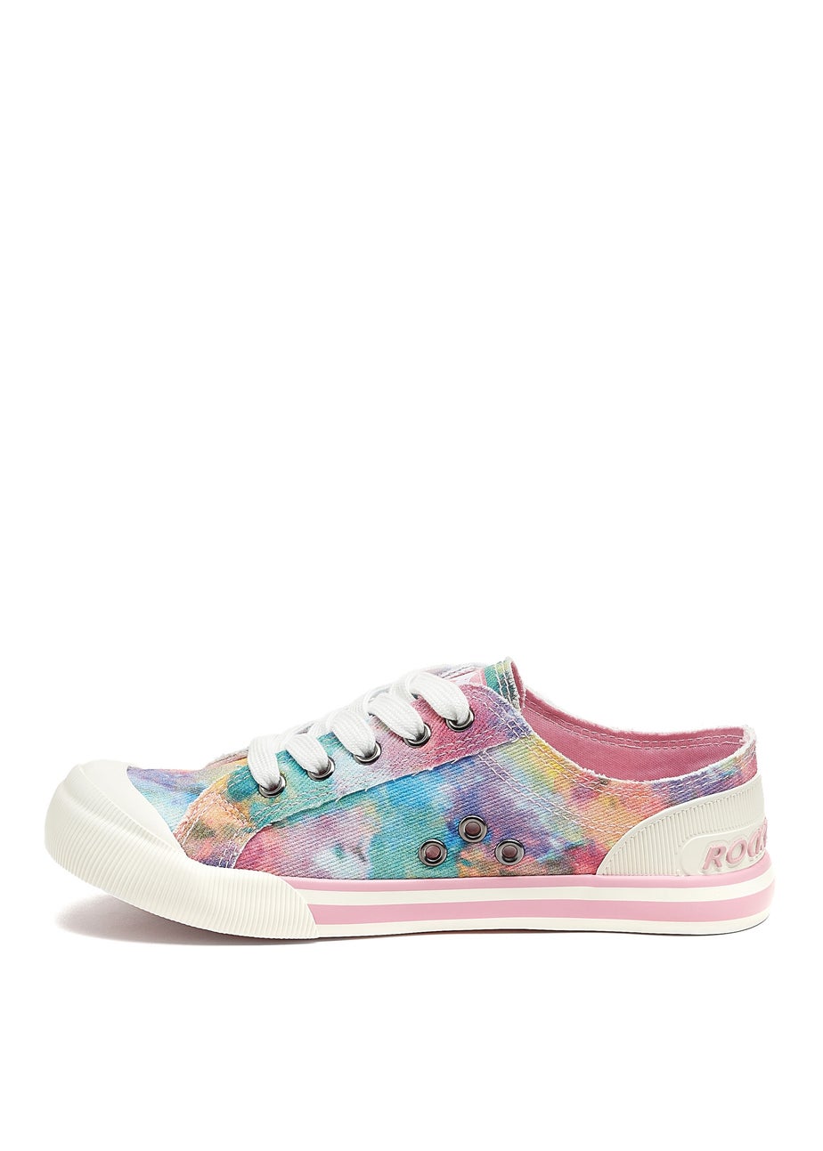 Rocket Dog Jazzin Candy Pink Tie Dye Canvas Trainers