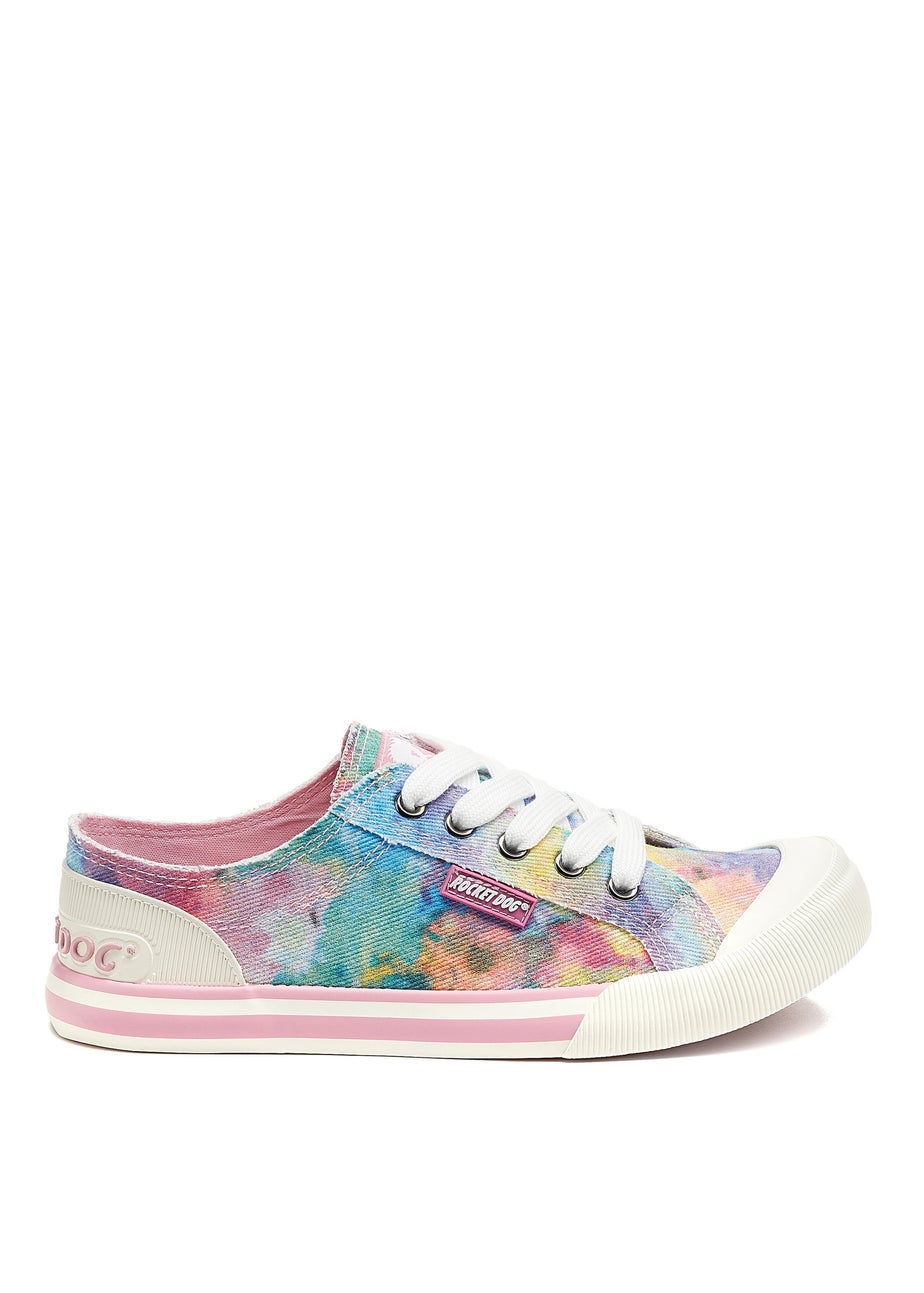 Rocket Dog Jazzin Candy Pink Tie Dye Canvas Trainers
