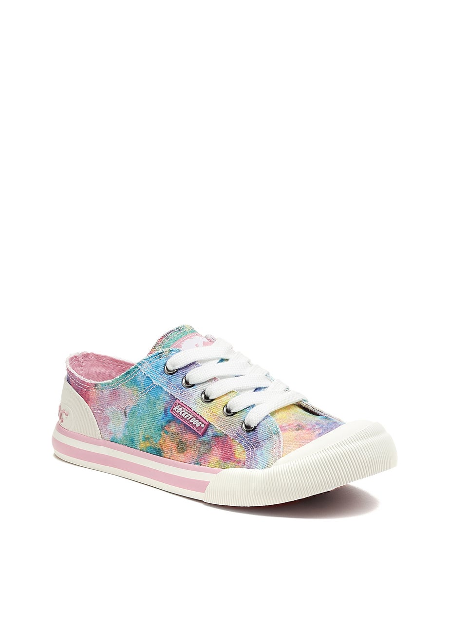 Rocket Dog Jazzin Candy Pink Tie Dye Canvas Trainers