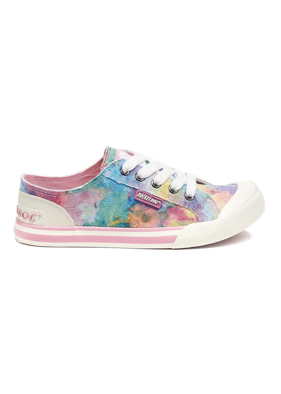 Rocket Dog Jazzin Candy Pink Tie Dye Canvas Trainers