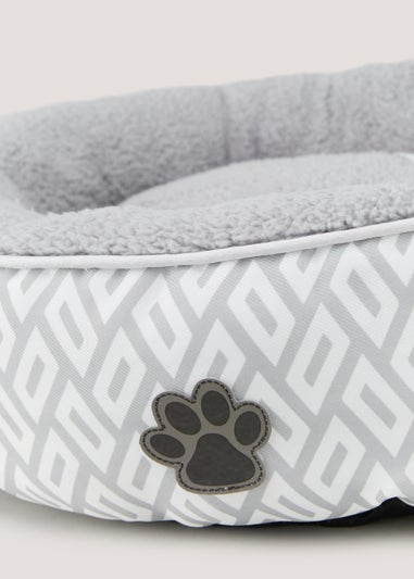 Grey Geo Round Pet Bed (50cm x 15cm)