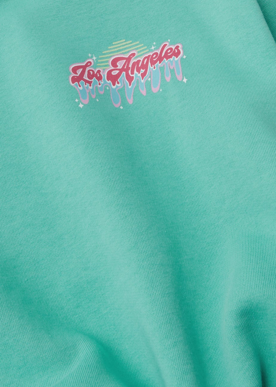 Girls Candy Couture Blue Cropped Sweatshirt (9-16yrs)