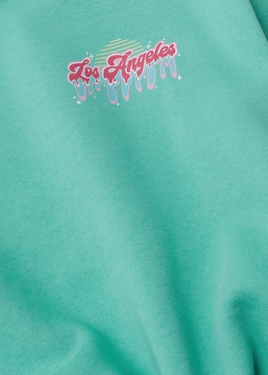 Girls Candy Couture Blue Cropped Sweatshirt (9-16yrs)