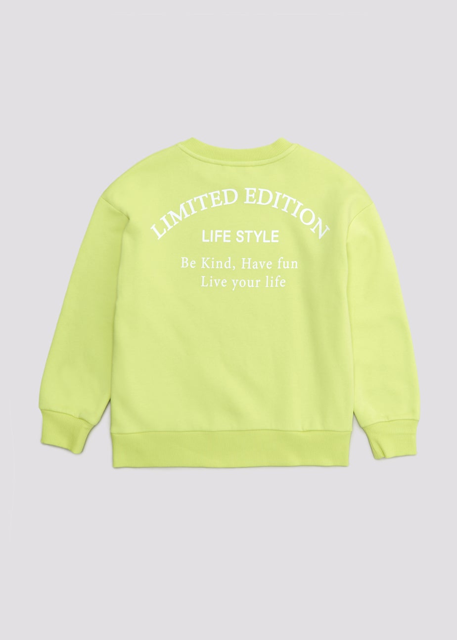 Girls Candy Couture Lime Slogan Sweatshirt (9-16yrs)