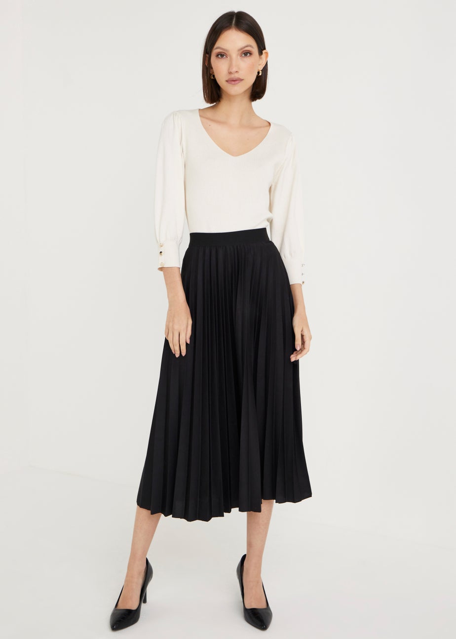 Et Vous Black Pleated Midi Skirt Matalan