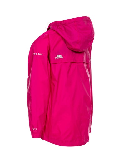 Kids Trespass Qikpac Pink Jacket (2-12yrs)