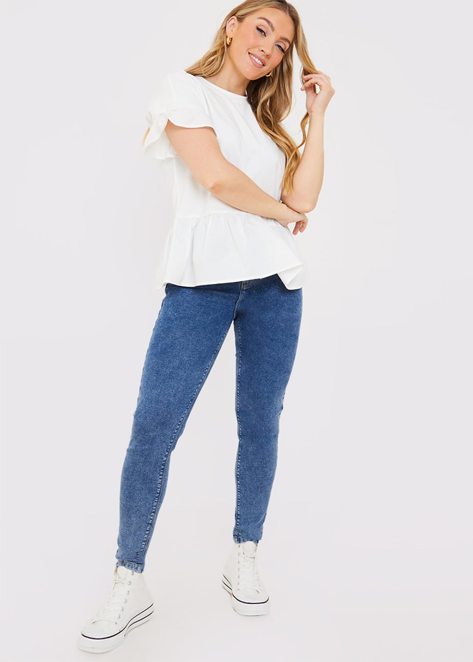 In the Style Jac Jossa White Peplum T-Shirt