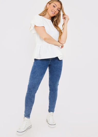 In the Style Jac Jossa White Peplum T-Shirt