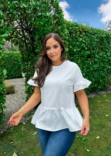 In the Style Jac Jossa White Peplum T-Shirt