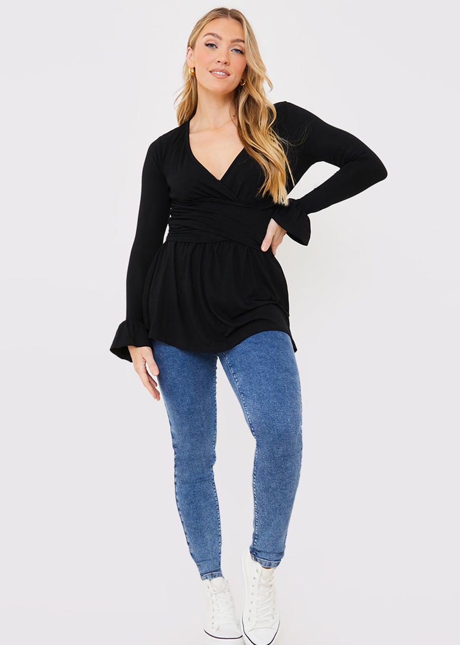 In the Style Jac Jossa Black Peplum Top
