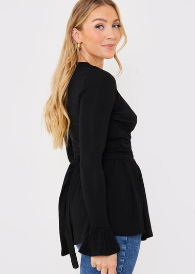 In the Style Jac Jossa Black Peplum Top